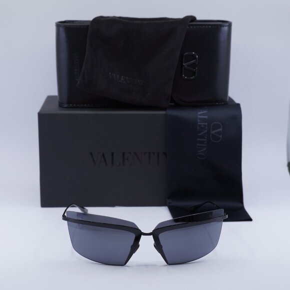 Valentino V-LURE VLS-130A Square Sunglasses - Shiny Black/Grey - Picture 2 of 9